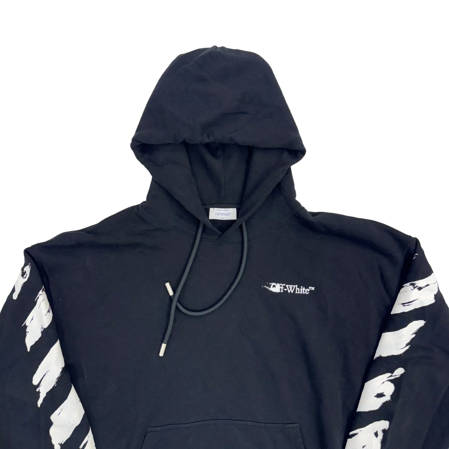 Off-White Logo Printed Drawstring Hoodie (Pre-Owned)