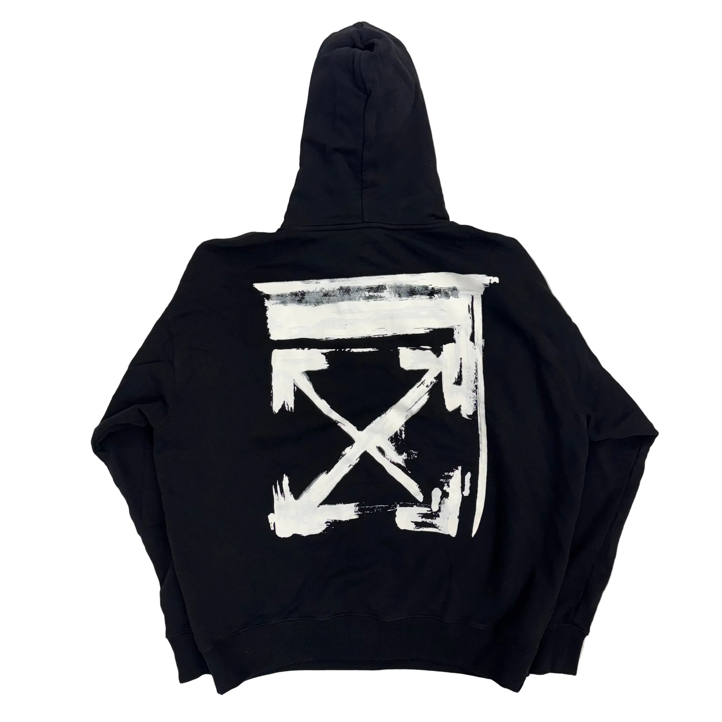 Off-White Logo Printed Drawstring Hoodie (Pre-Owned)