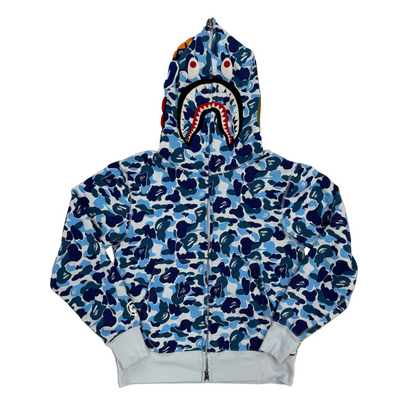 BAPE ABC Camo Shark Full Zip Hoodie Blue (Pre-Owned)