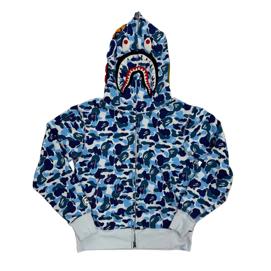BAPE ABC Camo Shark Full Zip Hoodie Blue (Pre-Owned)