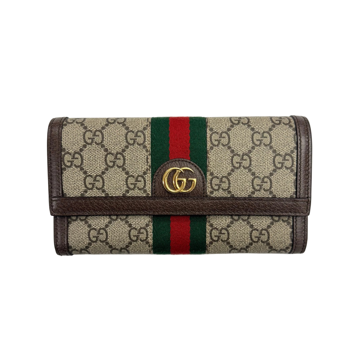 Gucci Ophidia Continental Wallet GG Web Beige/Ebony (Pre-Owned)