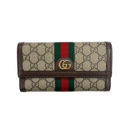 Gucci Ophidia Continental Wallet GG Web Beige/Ebony (Pre-Owned)