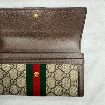 Gucci Ophidia Continental Wallet GG Web Beige/Ebony (Pre-Owned)