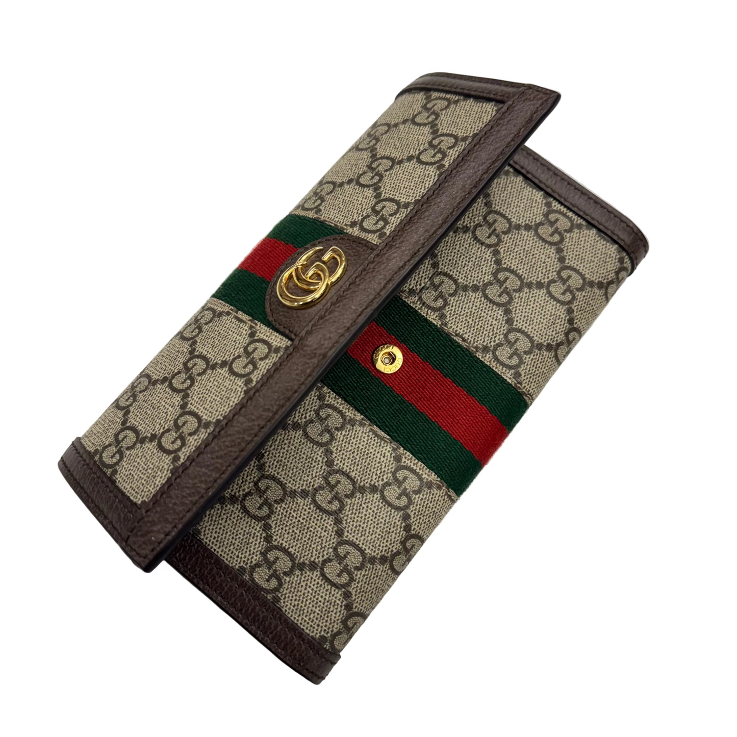 Gucci Ophidia Continental Wallet GG Web Beige/Ebony (Pre-Owned)