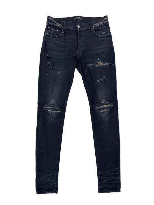 Amiri 'Aged Black Camo Patch MX1' Jeans (Pre-Owned)