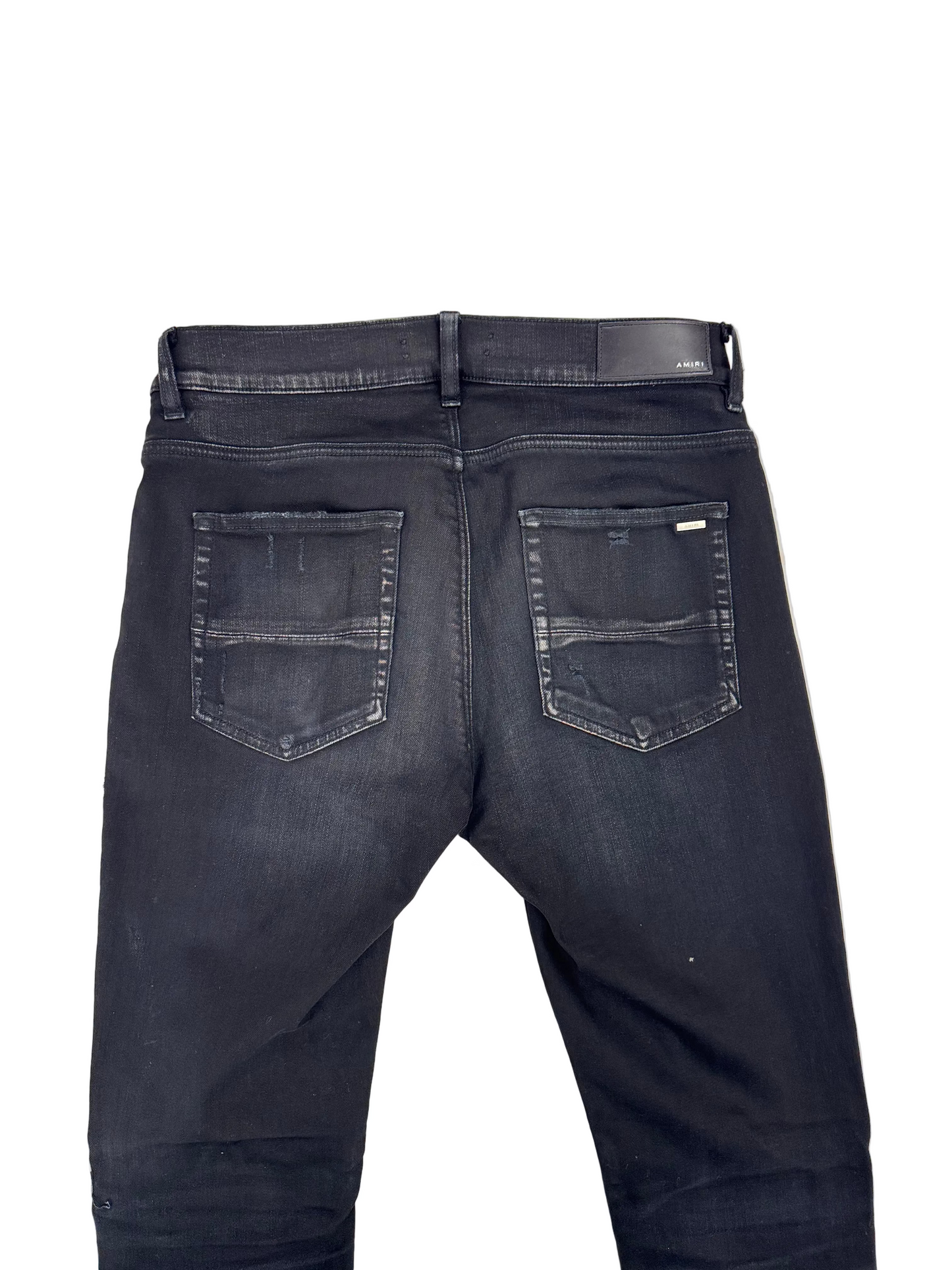Amiri 'Aged Black Camo Patch MX1' Jeans (Pre-Owned)