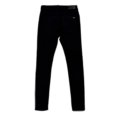 Amiri MX1 Distressed Black Patch Jeans (Pre-Owned)