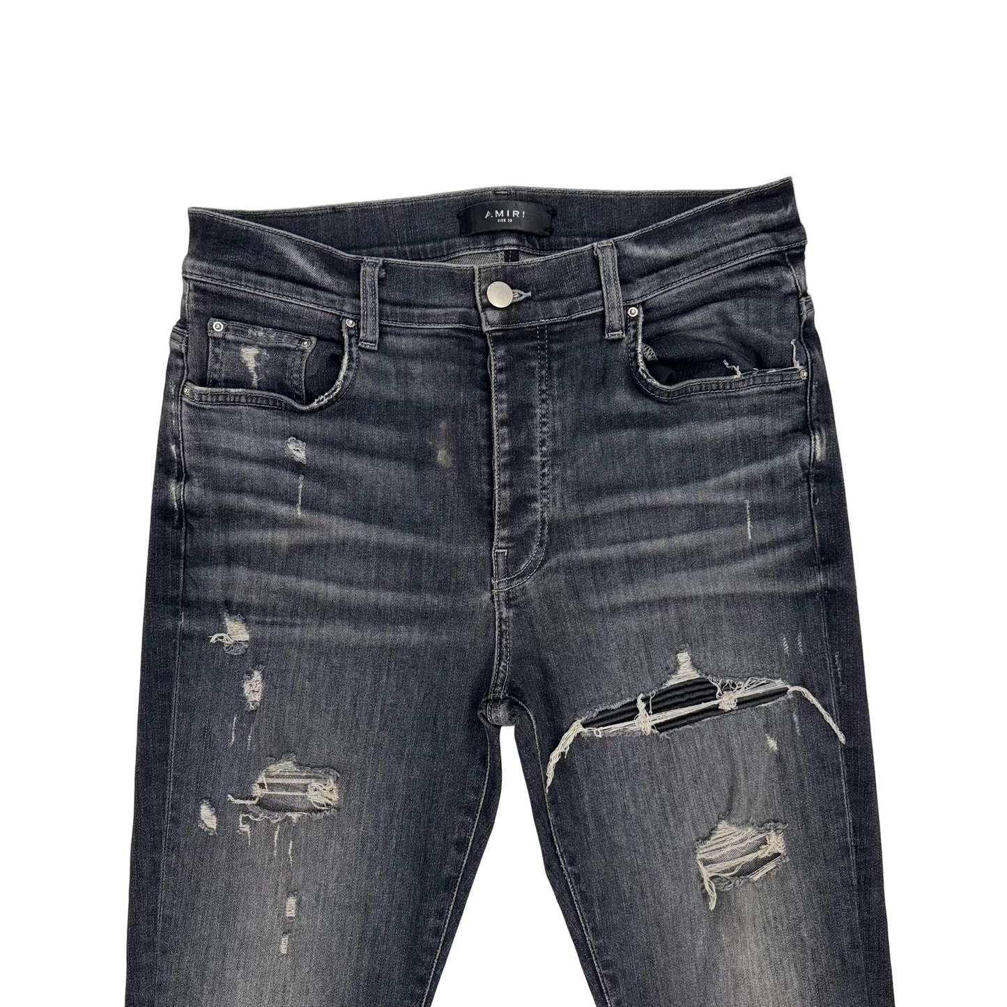 Amiri MX1 Leather Jean 'Grey' (Pre-Owned)