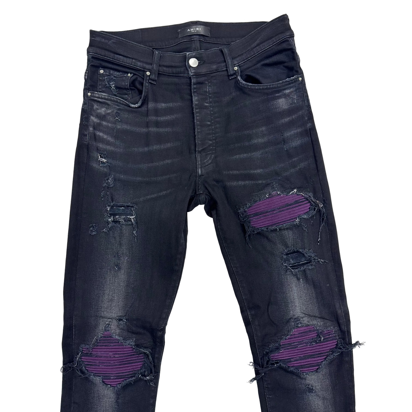 Amiri MX1 'Black' Purple Patch Jeans (Pre-Owned)
