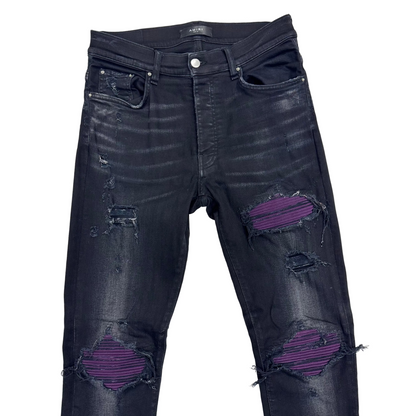 Amiri MX1 'Black' Purple Patch Jeans (Pre-Owned)
