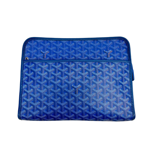 Goyard Jouvence Toiletry Pouch Coated Canvas GM Blue (Pre-Owned)