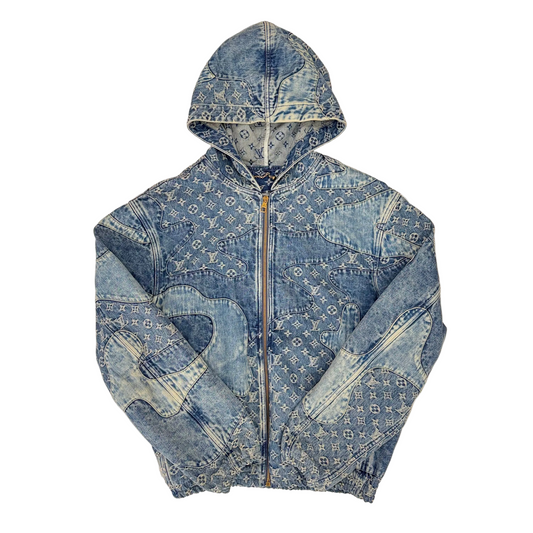 Louis Vuitton x Nigo Monogram Patchwork Denim Hoodie Indigo (Pre-Owned)