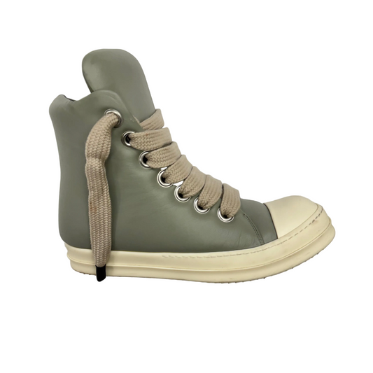 Rick Owens Hollywood Jumbolace Leather Celadon / milk High Top (Pre-Owned)