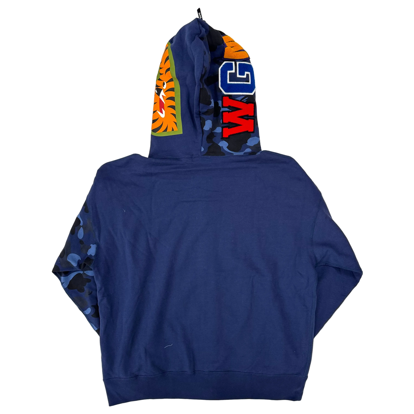BAPE Color Camo Giant Shark Loose Fit Full Zip Hoodie Navy (Pre-Owned)