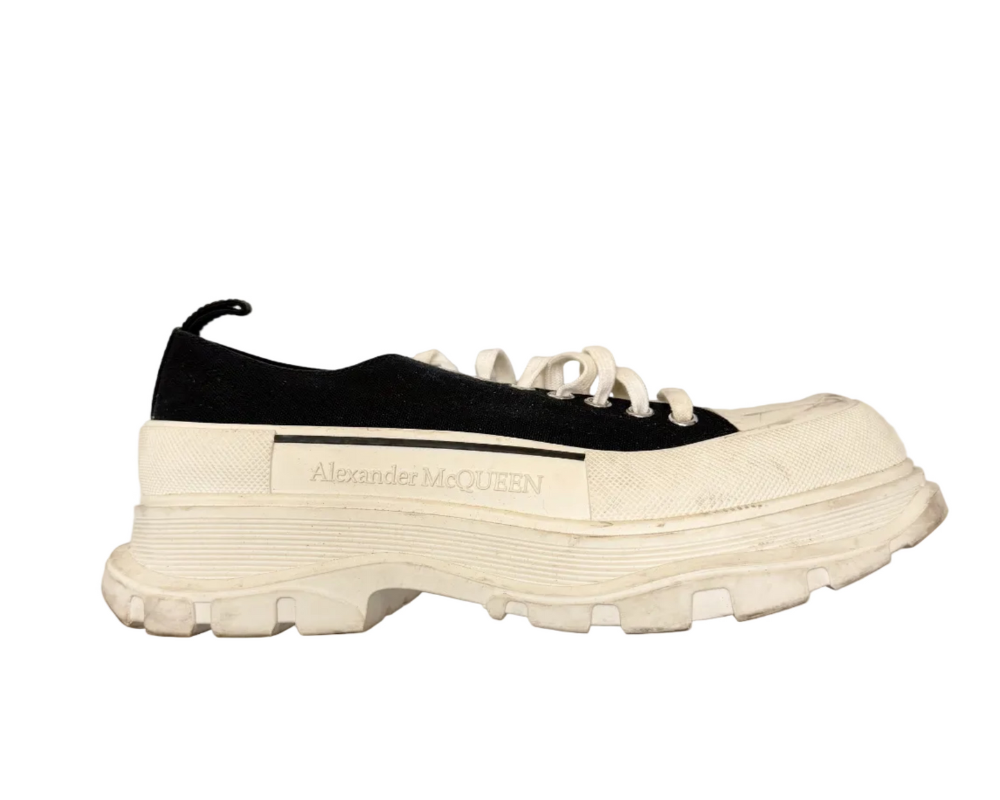 Alexander McQueen Wmns Tread Slick Lace Up 'Black White' (Pre-owned)