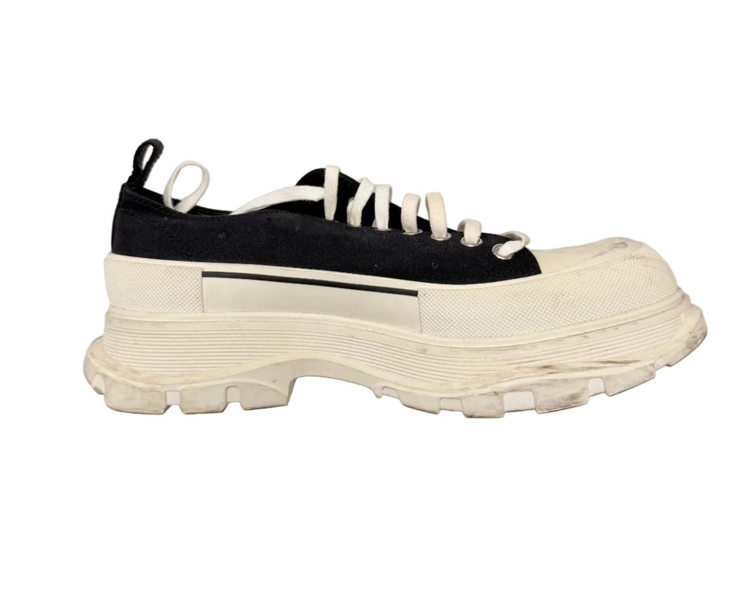 Alexander McQueen Wmns Tread Slick Lace Up 'Black White' (Pre-owned)