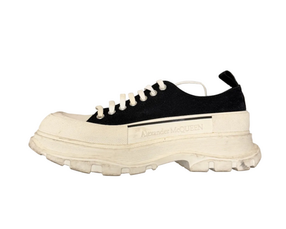 Alexander McQueen Wmns Tread Slick Lace Up 'Black White' (Pre-owned)