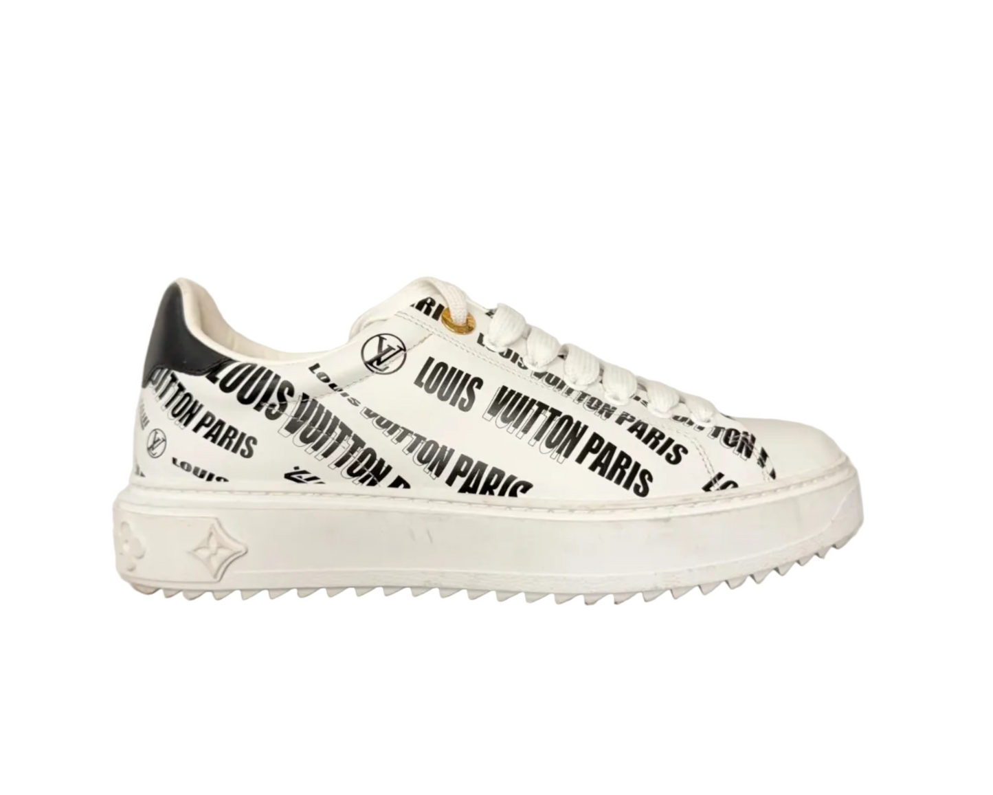 Louis Vuitton Squad Low Allover Print Graphic Signature Leather Black White (Women's) (Pre-owned)