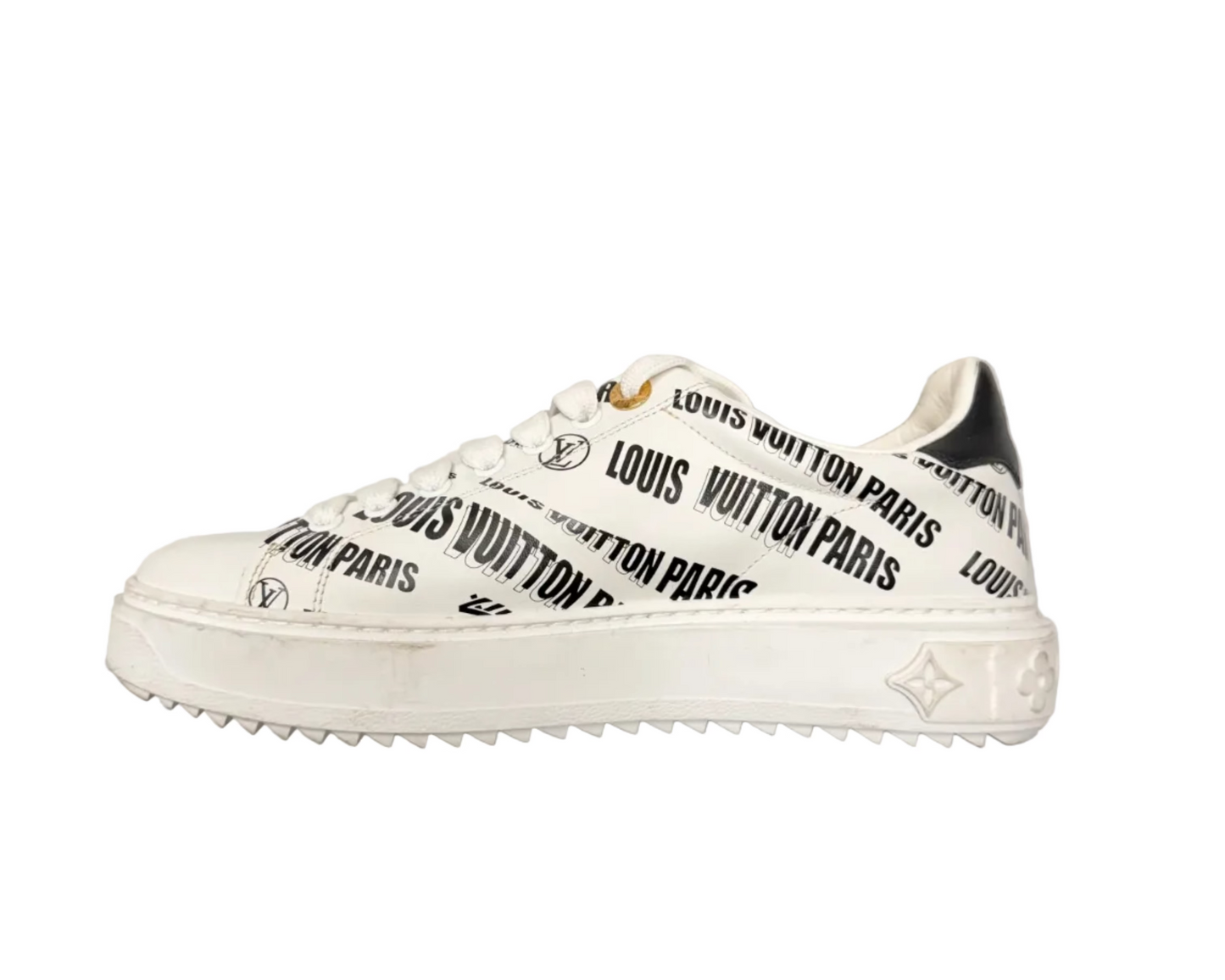 Louis Vuitton Squad Low Allover Print Graphic Signature Leather Black White (Women's) (Pre-owned)