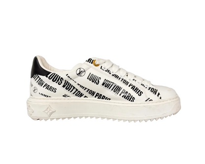 Louis Vuitton Squad Low Allover Print Graphic Signature Leather Black White (Women's) (Pre-owned)