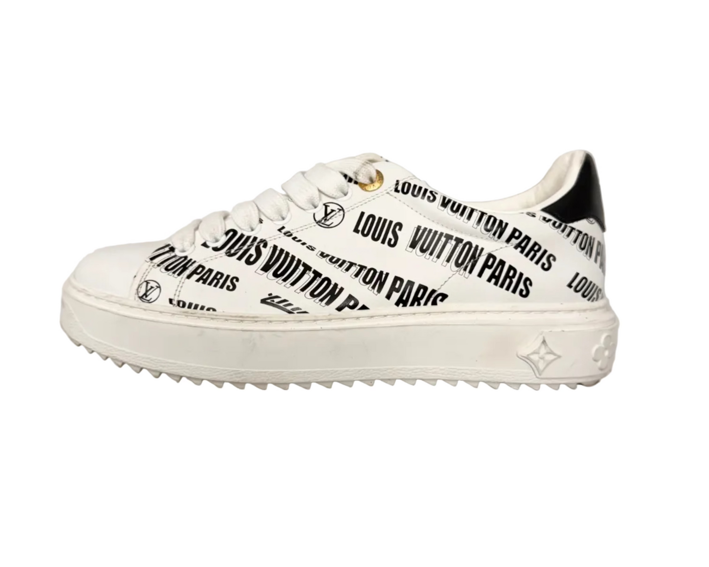Louis Vuitton Squad Low Allover Print Graphic Signature Leather Black White (Women's) (Pre-owned)