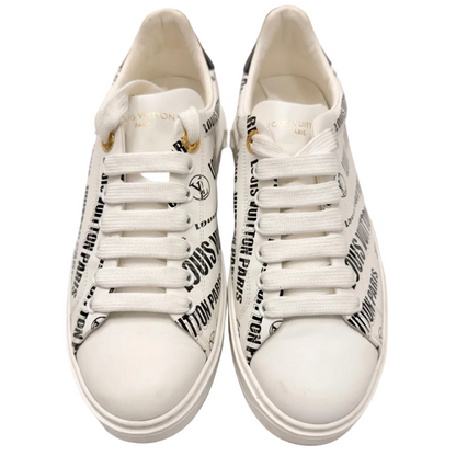 Louis Vuitton Squad Low Allover Print Graphic Signature Leather Black White (Women's) (Pre-owned)