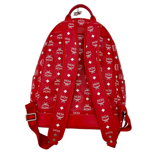 MCM Stark Side Studs Backpack 'Visetos Monogram Candy Red' (Pre-Owned)