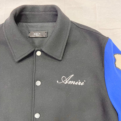 Amiri Bones Varsity Jacket 'Black/Blue' (Pre-Owned)