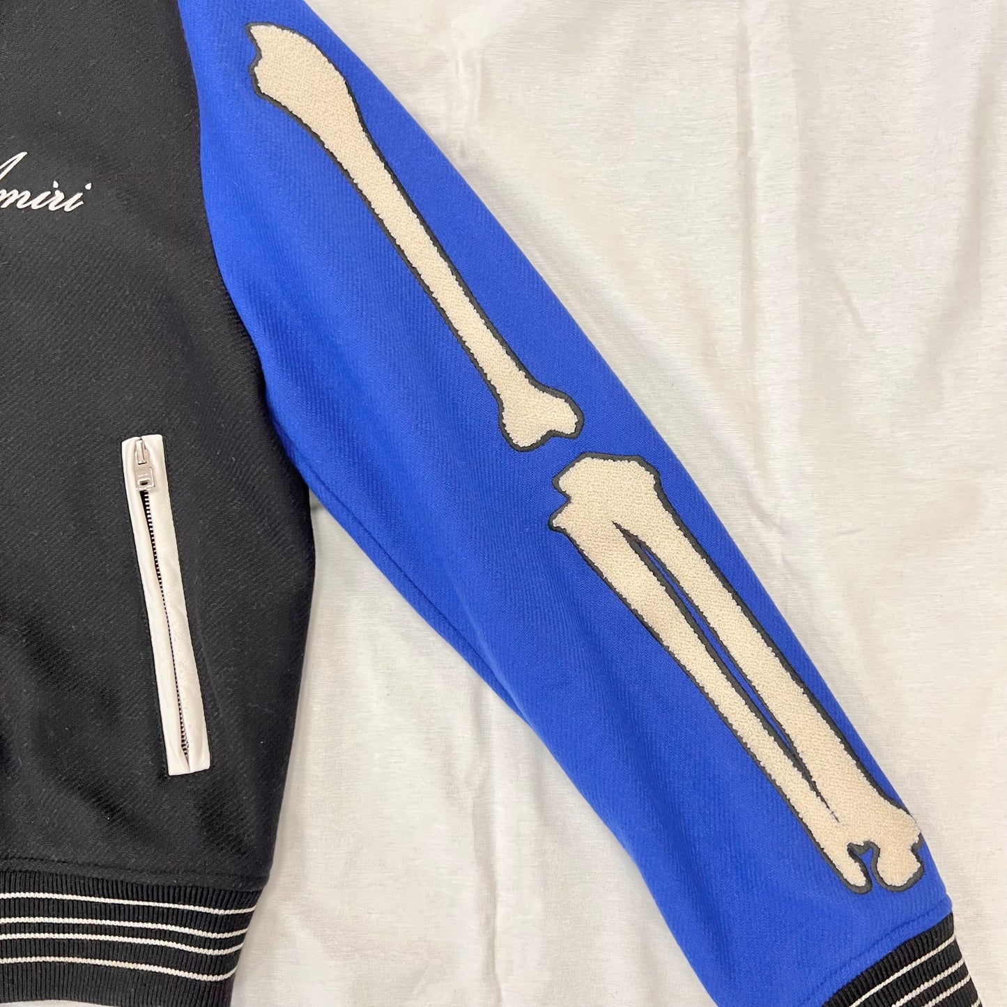 Amiri Bones Varsity Jacket 'Black/Blue' (Pre-Owned)