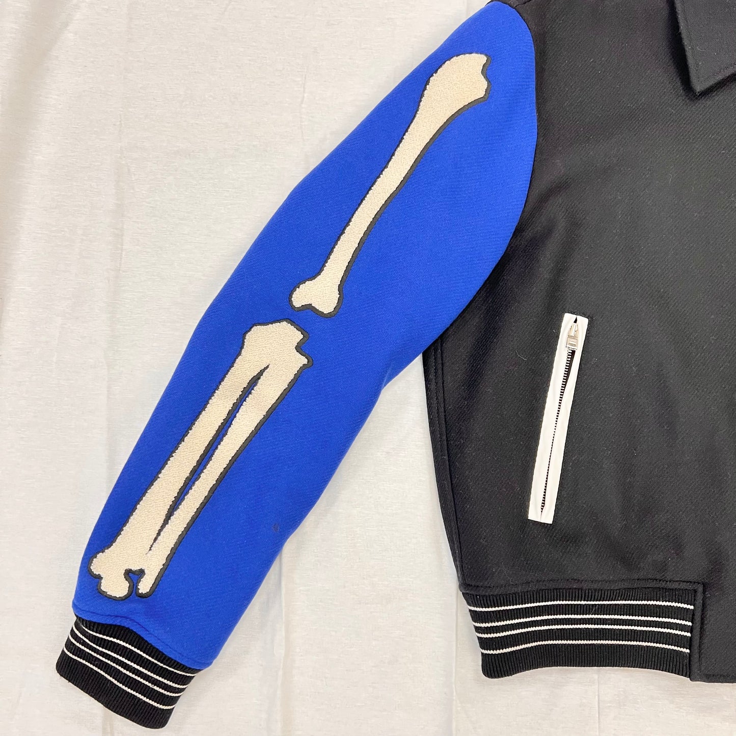 Amiri Bones Varsity Jacket 'Black/Blue' (Pre-Owned)