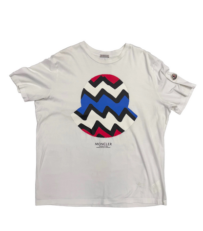 Moncler Zig Zag Logo Tee 'White' (Pre-Owned)