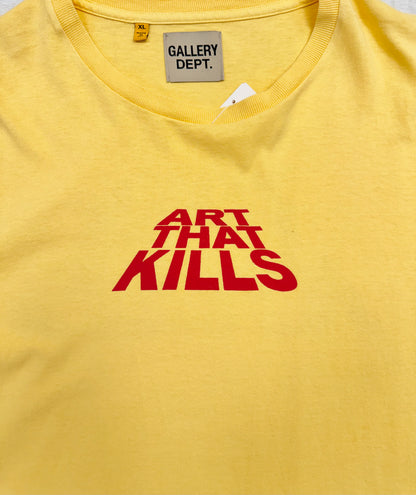 Gallery Dept. Art That Kills Stack Logo T-Shirt 'Yellow' (Pre-Owned)