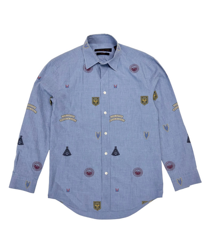 Louis Vuitton Regular Fit Classic Shirt With Stamps 'Blue' (Pre-Owned)