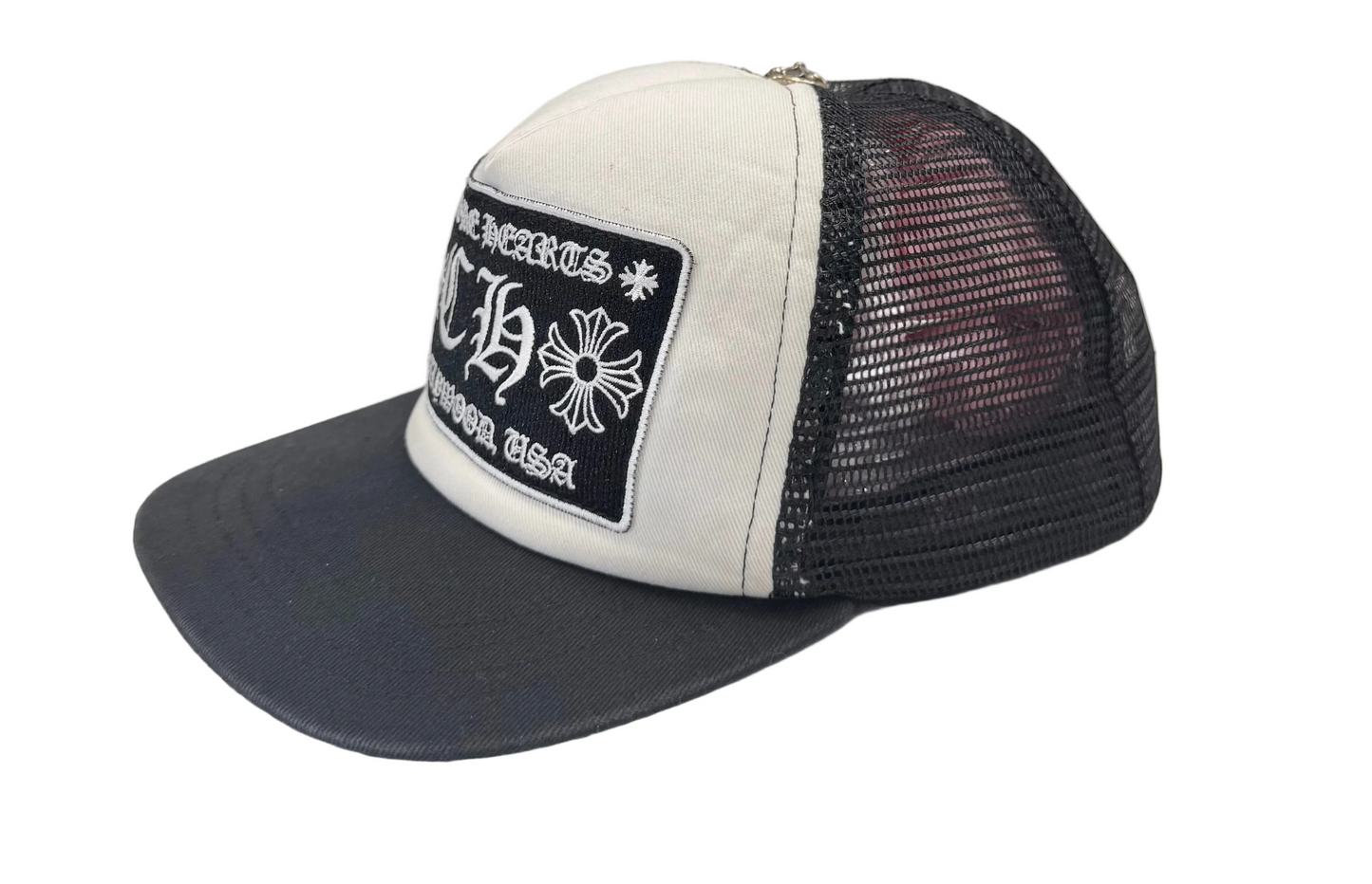 Chrome Hearts CH Hollywood Trucker Hat 'Black/White' (Pre-Owned)
