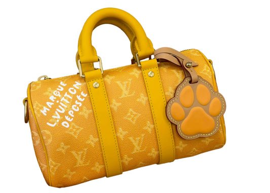 Louis Vuitton Keepall 25 Leather Crossbody Yellow Bag