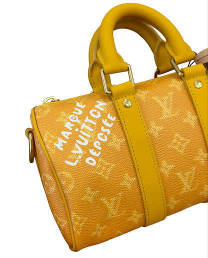 Louis Vuitton Keepall 25 Leather Crossbody Yellow Bag