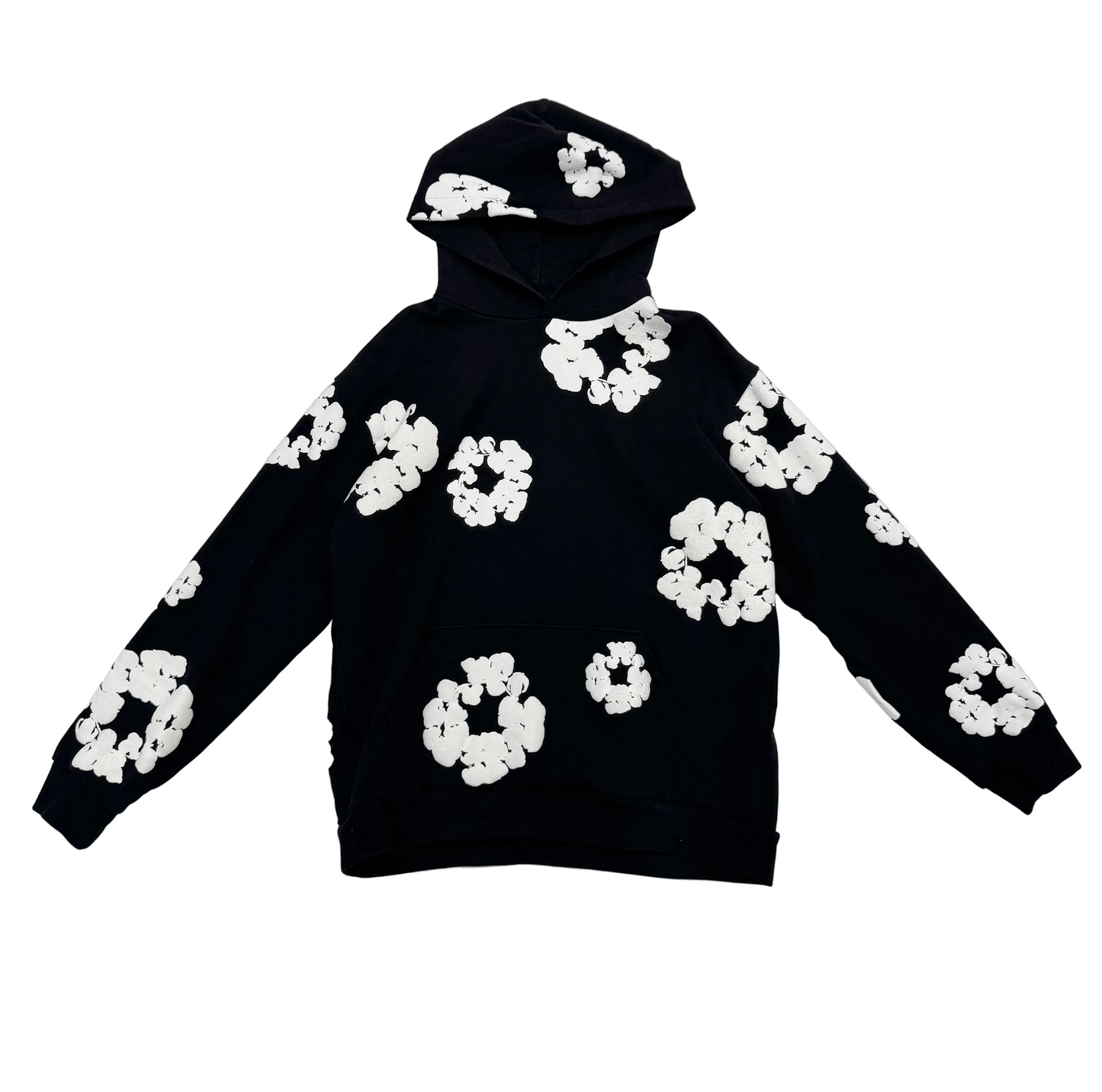 Denim Tears Cotton Wreath Hoodie 'Black/White' (Pre-Owned)