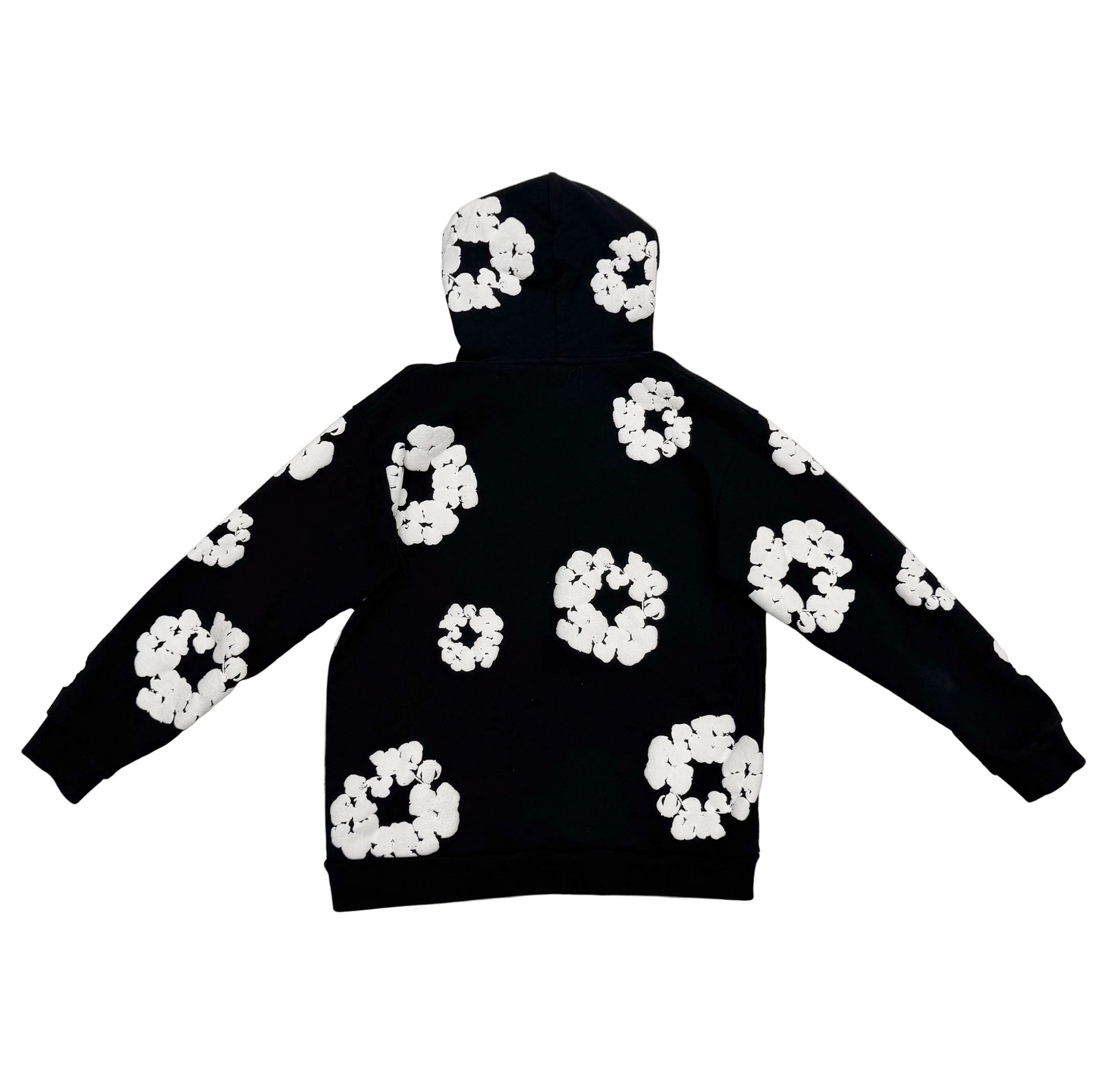 Denim Tears Cotton Wreath Hoodie 'Black/White' (Pre-Owned)