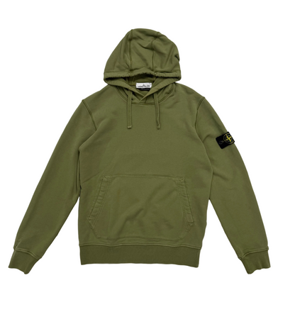 Stone Island Logo Patch Full Over Hoodie 'Olive Green' (Pre-Owned)