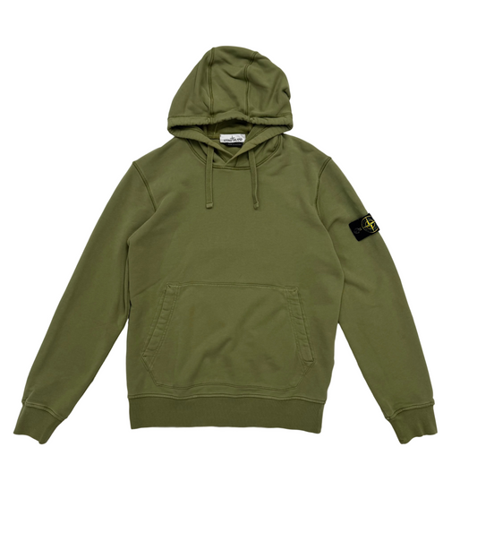 Stone Island Logo Patch Full Over Hoodie 'Olive Green' (Pre-Owned)