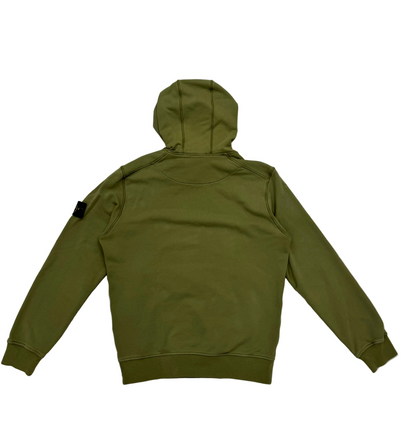 Stone Island Logo Patch Full Over Hoodie 'Olive Green' (Pre-Owned)