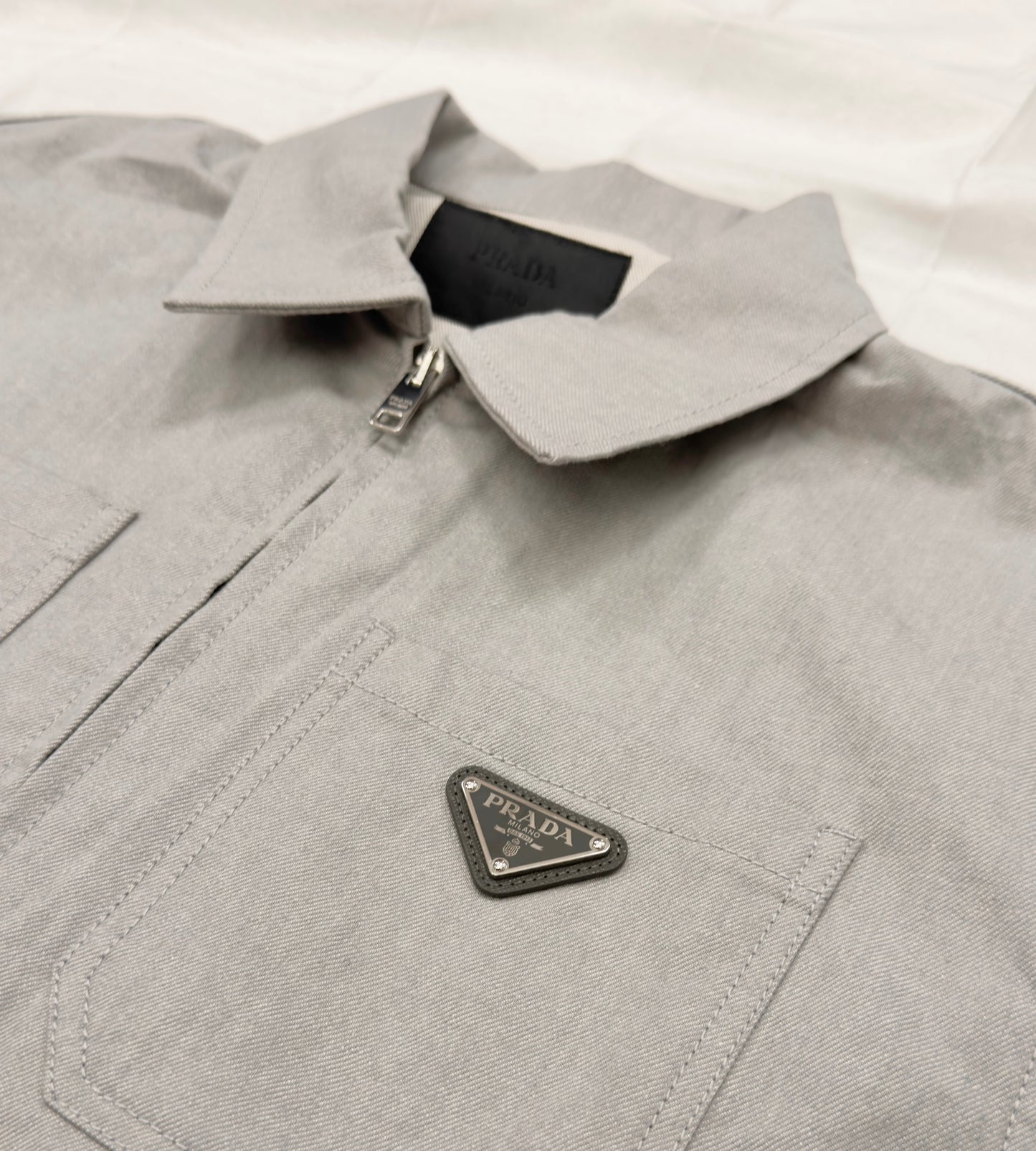 Prada Cotton Denim Bomber Jacket (Pre-Owned)