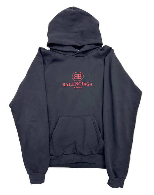 Balenciaga Black BB Mode Print Hoodie 'Black/Red' (Pre-Owned)