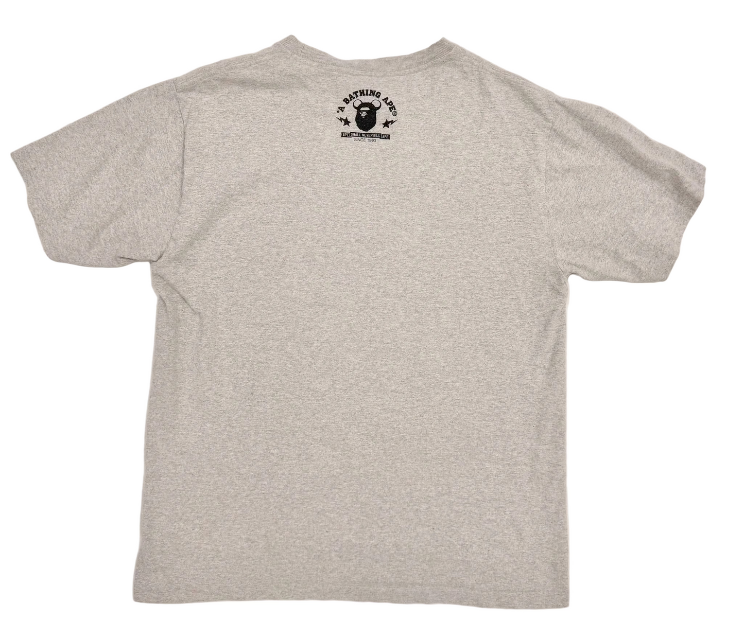 Bape Bearbrick ABC Blue Camo Shark Face Bear Tee Grey (Pre-Owned)