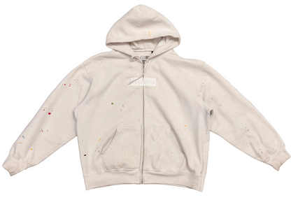 Supreme MM6 Maison Margiela Box Logo Zip Up Hooded Sweatshirt White (Pre-Owned)