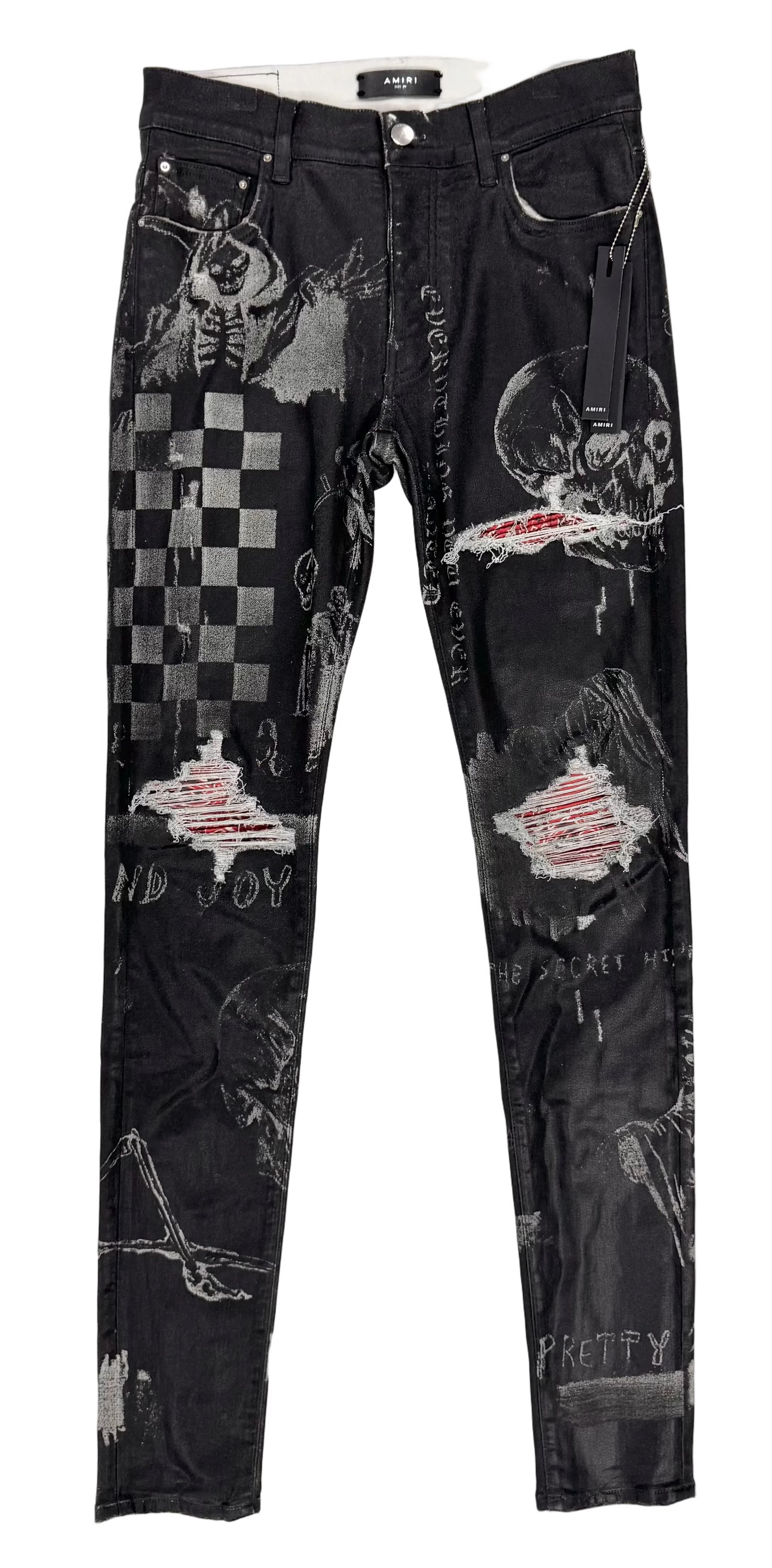 Amiri Art Patch Bandana Skinny Jeans 'Black'