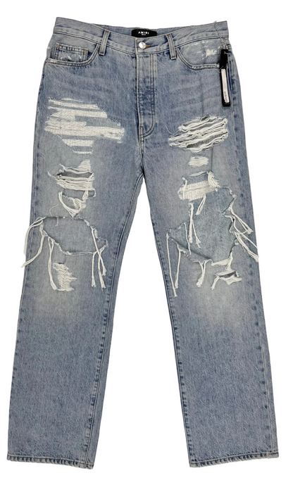Amiri Stack Carpenter Wide-Leg Distressed Jeans