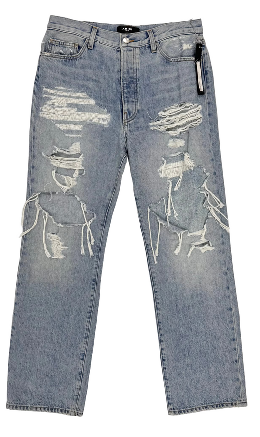 Amiri Stack Carpenter Wide-Leg Distressed Jeans