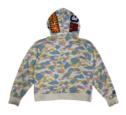A Bathing Ape Multi Camo shark Relaxed Full Zip Hoodie (Pre-Owned)