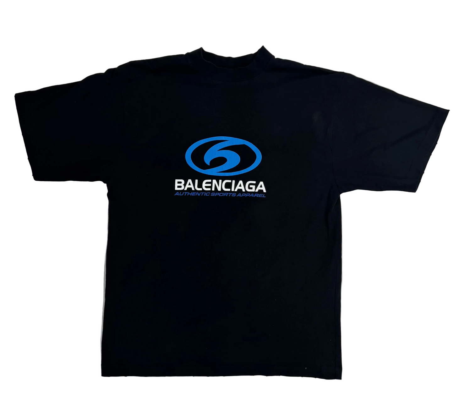Balenciaga Black & Blue Surfer Logo T-Shirt